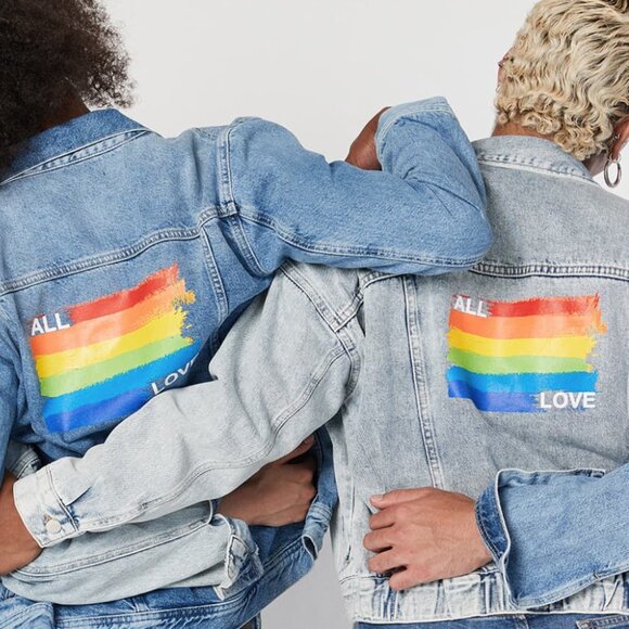 Mavi, Rosa, All For Love, Pride Collection Denim Jacket, Size L UNISEX - Picture 1 of 6